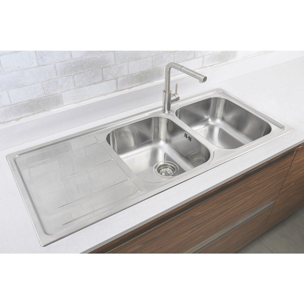 Misturador Monocomando Tramontina Monde Plus em Aço Inox e acabamento Scoth Brite com Extensor