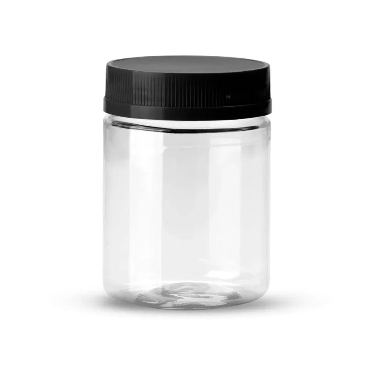 30un Pote Multiuso Plástico 250ml com Tampa Preta G1525 Galvanotek