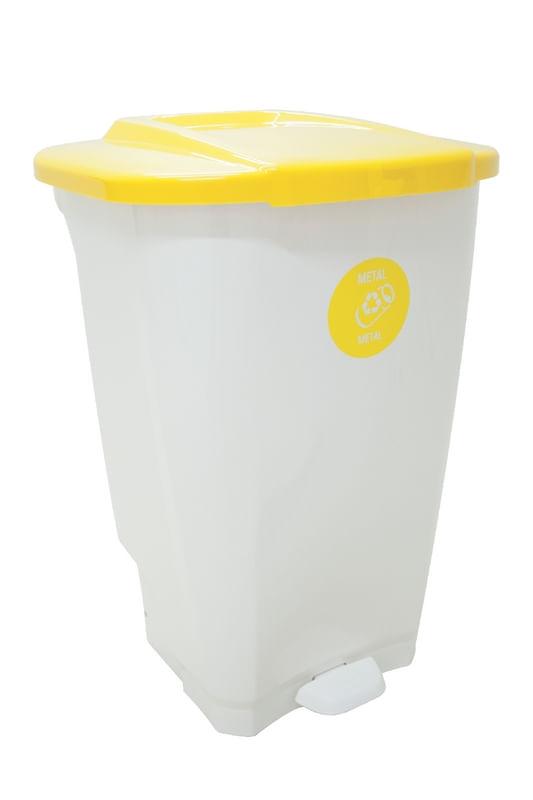 Lixeira T-Force 100 Litros Branca com tampa Amarela Tramontina 92814001