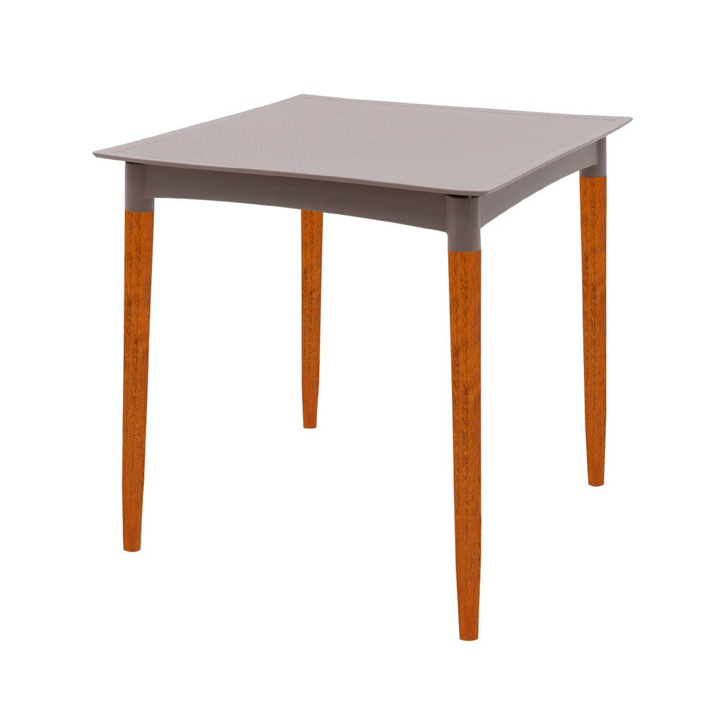 Mesa Tramontina Laura Rattan 70 cm Polipropileno Camurça Pernas Madeira