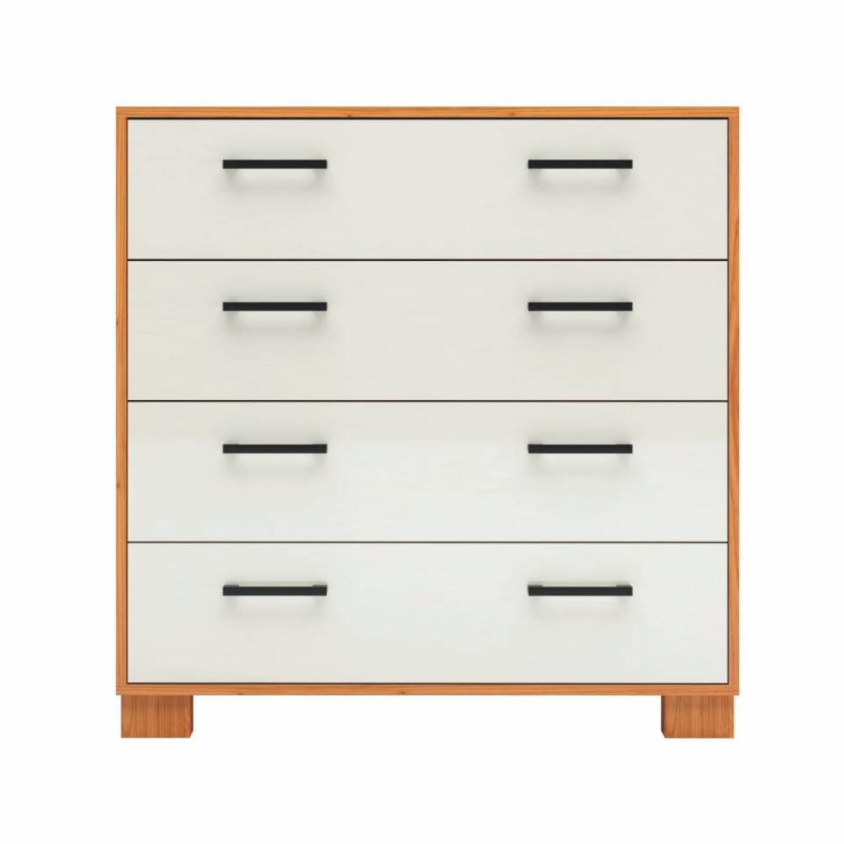 Gaveteiro Cômoda 4 Gavetas em MDF W344 Freijó Off White 90 cm Dalla Costa