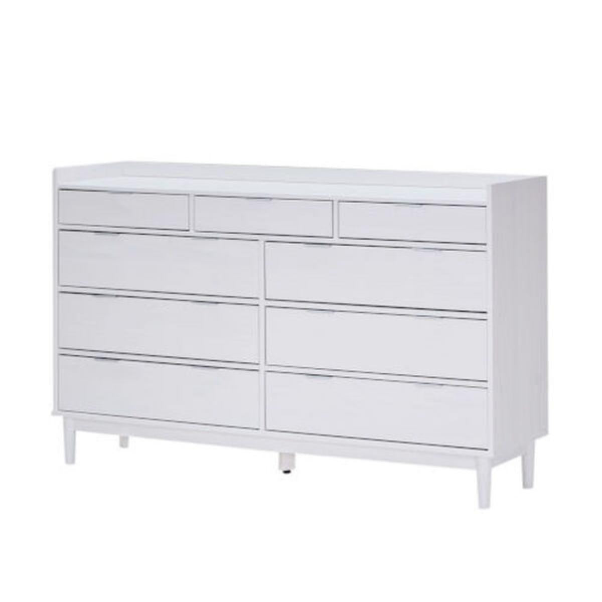 Cômoda 9 Gavetas Laca Branco em Madeira 150x43x92 cm Marin