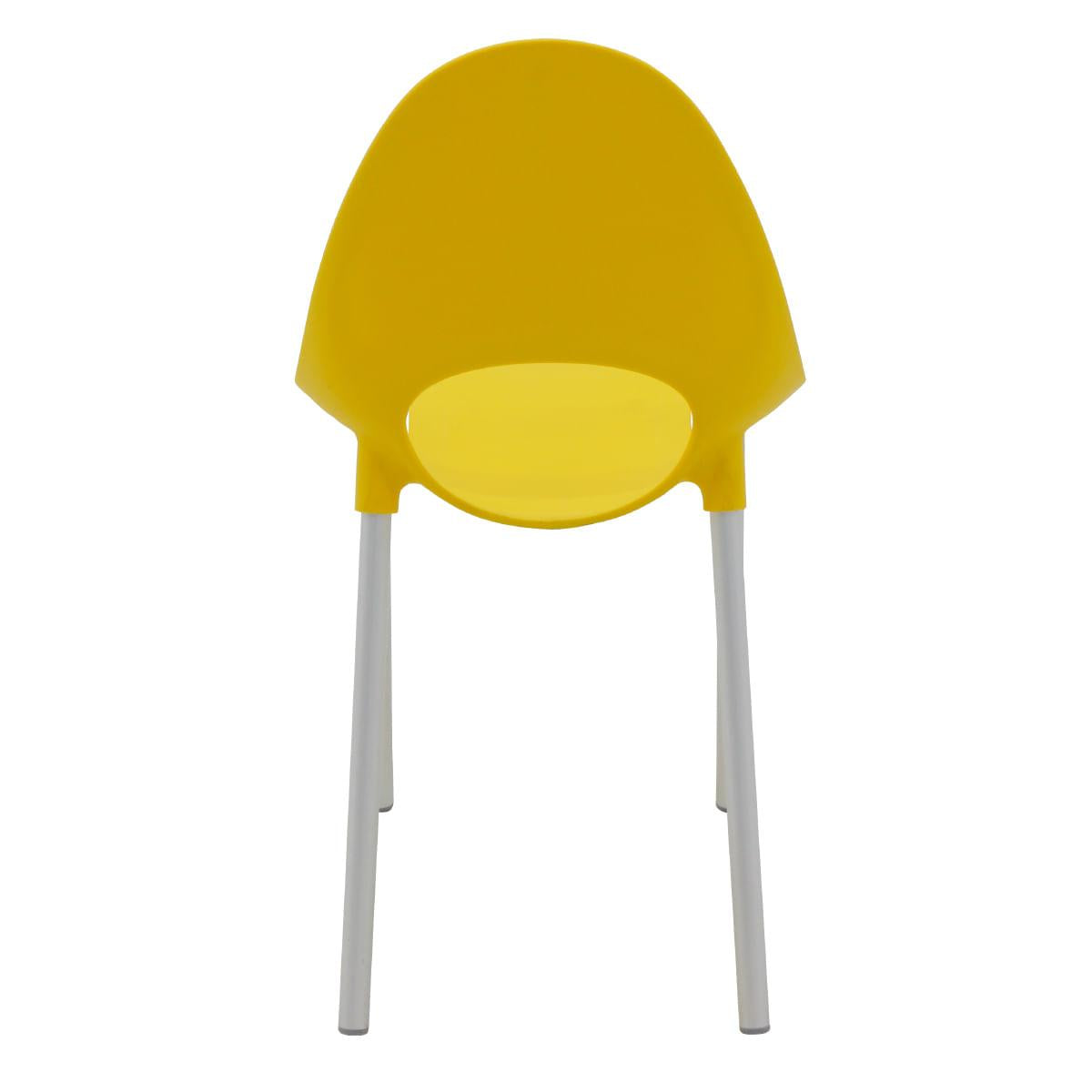 Cadeira Tramontina Elisa em Polipropileno Amarelo com Pernas de Alumínio Anodizado