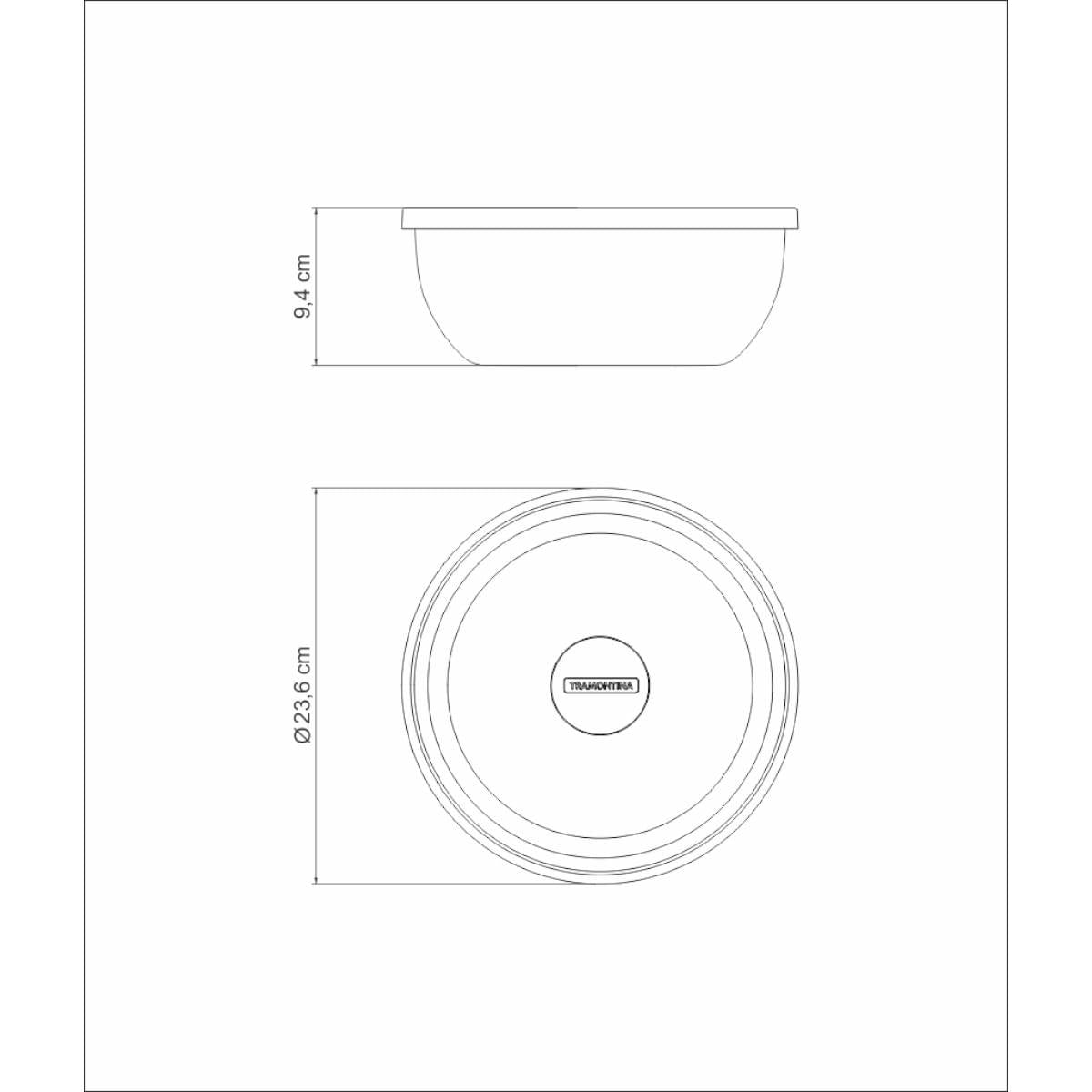 Pote Tramontina Freezinox Redondo em Aço Inox com Tampa Plástica 22 cm 2,9 L