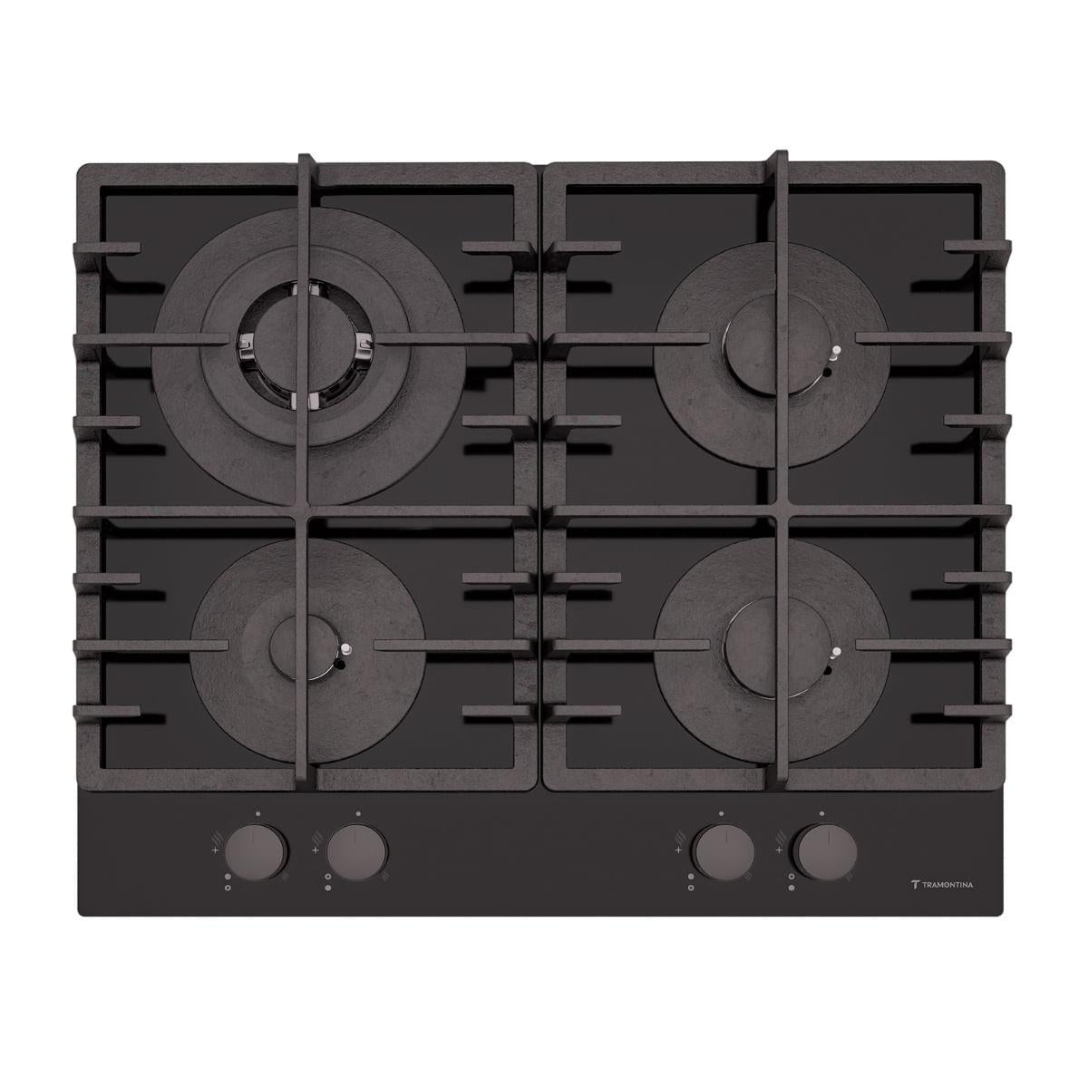 Cooktop à Gás Tramontina Square 4GG HE Safestop 60 4 Queimadores Ferro Fundido