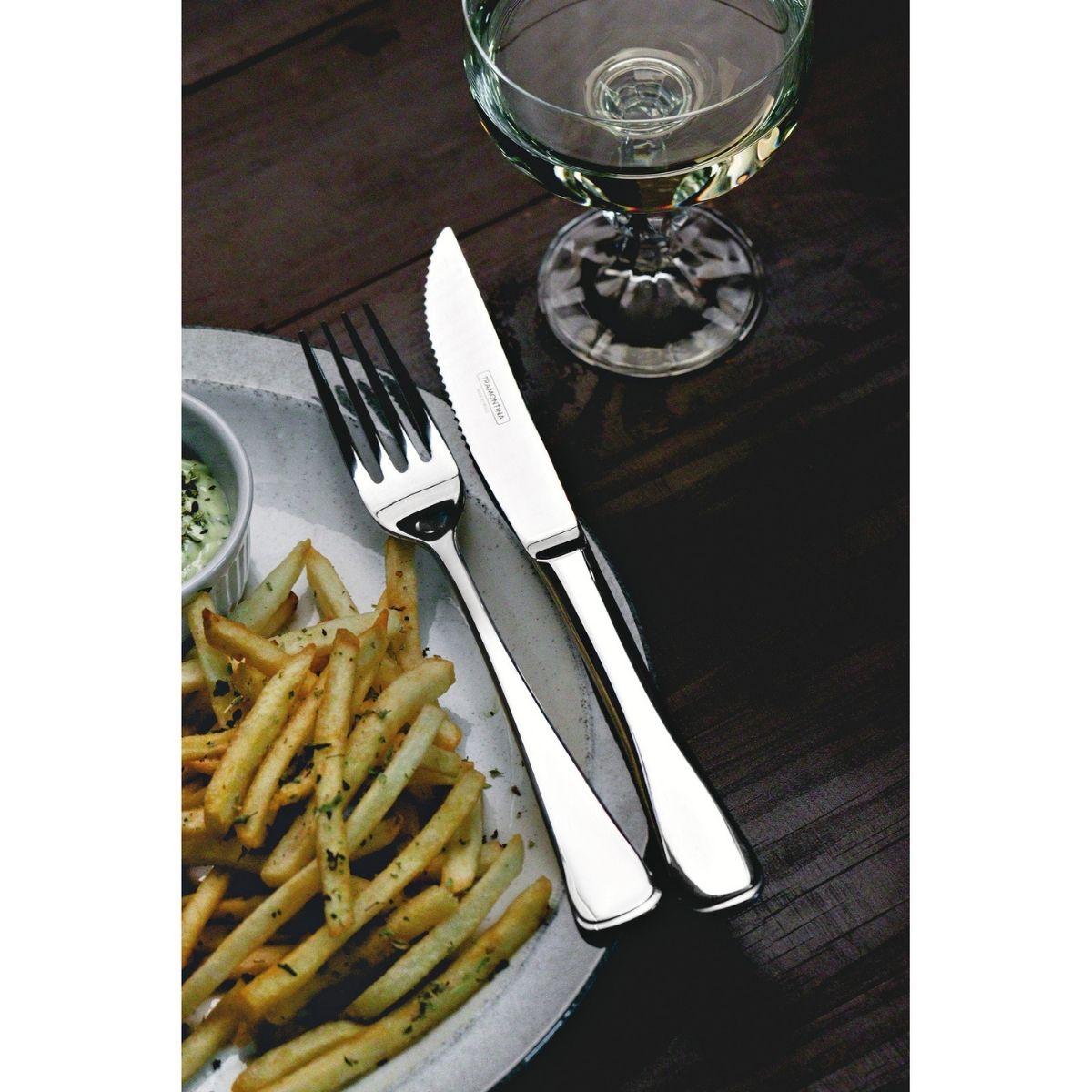 Faqueiro Tramontina Mônaco Aço Inox com Facas para Churrasco Forjadas 36 Peças