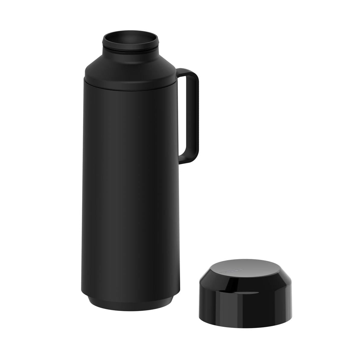 Garrafa Térmica Tramontina Exata 1 Litro em Plástico Preto com Ampola de Vidro
