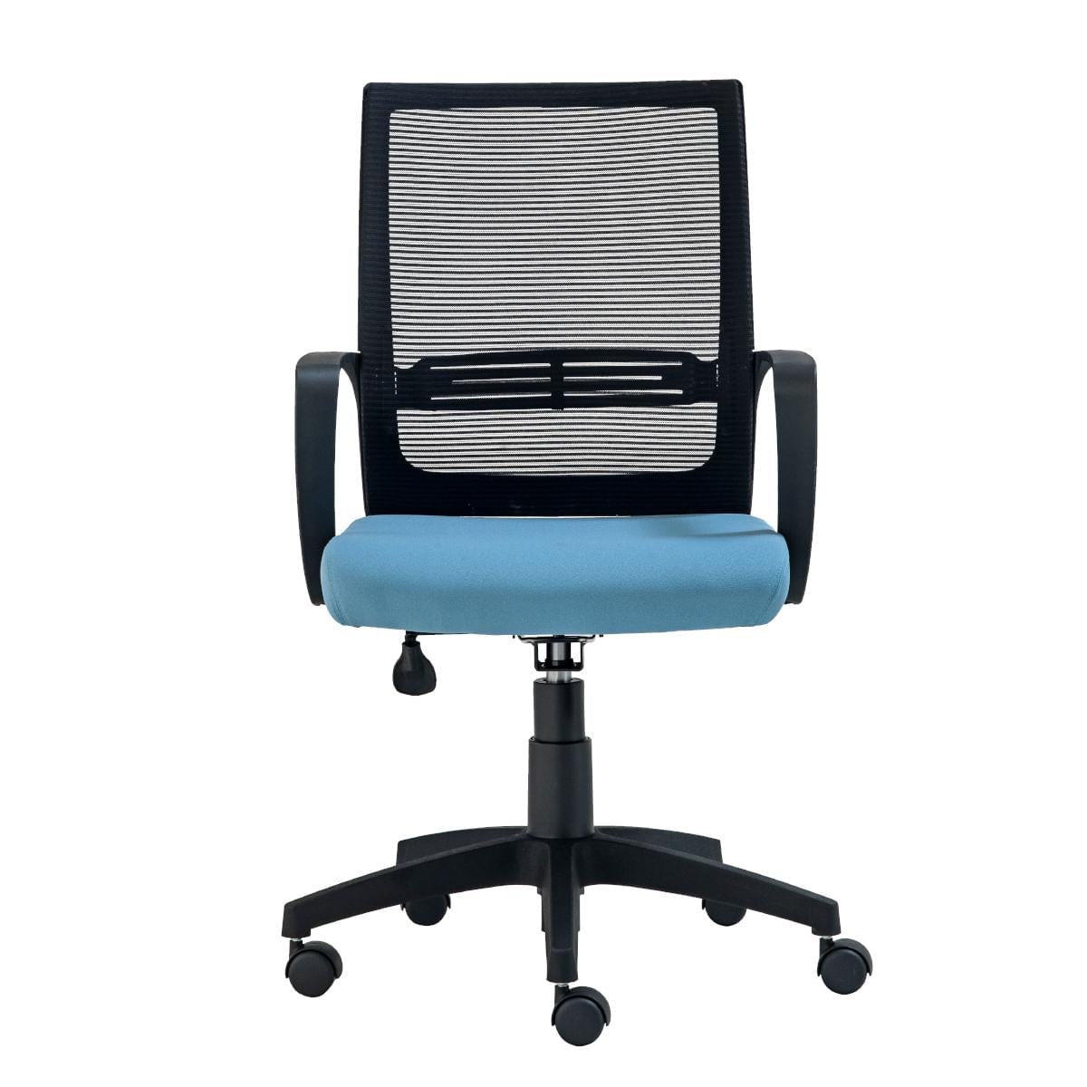 Cadeira de Escritório Giratória Stay Roal Preto/Azul Encosto em Tela Base em Nylon