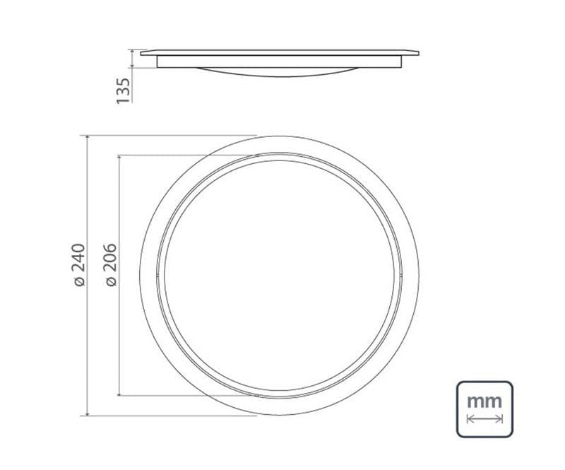 Tampa Basculante de Embutir em Aço Inox Swing Tramontina 94542000