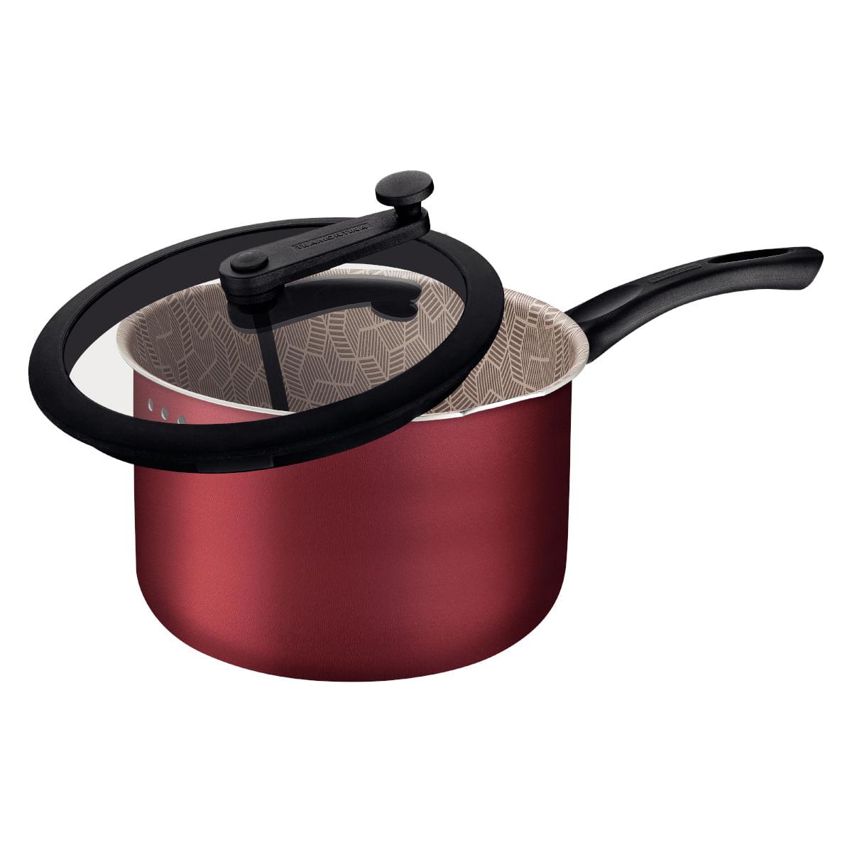 Pipoqueira Tramontina Paris 22 cm 4,8 Litros Vermelho em Alumínio Starflon Max