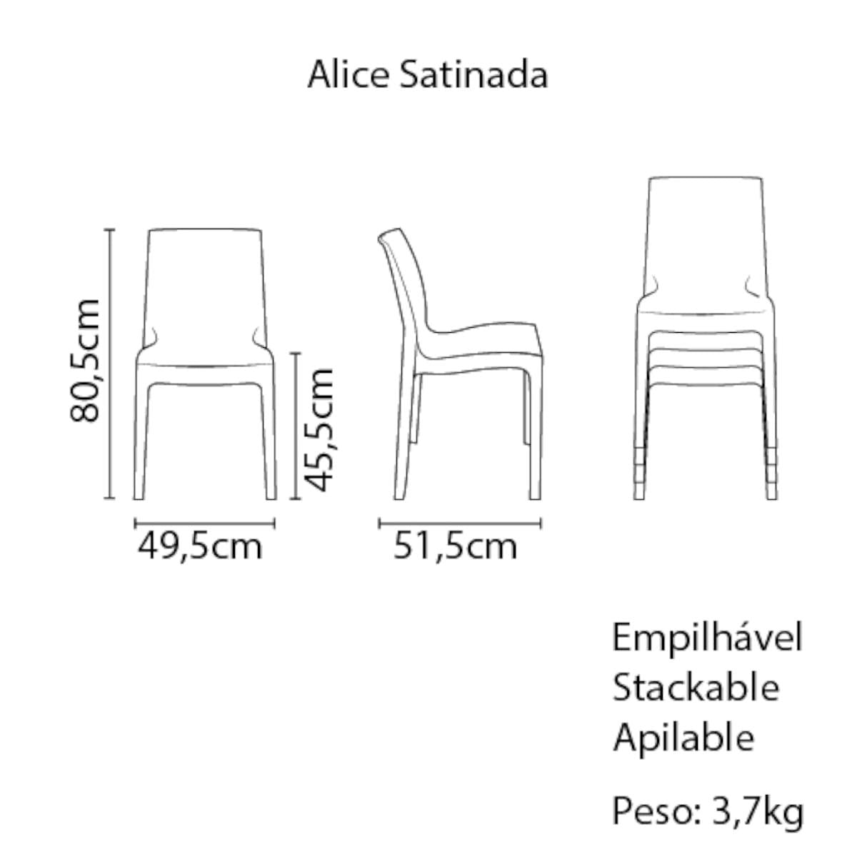 Cadeira Tramontina Alice Brilho em Polipropileno Areia