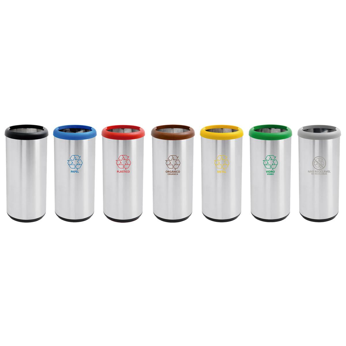 Lixeira Inox Tramontina 40 Litros Cápsula Selecta Plus Vermelha