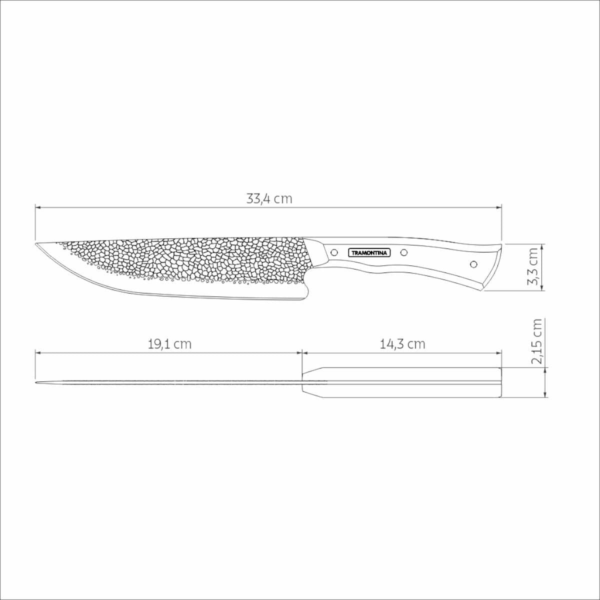 Faca para Carne Tramontina Nômade Aço Inox Cabo Madeira com Bainha de Couro 8"
