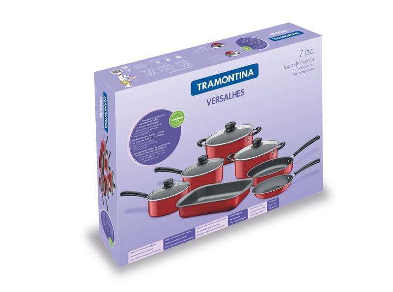 Jogo de Panelas Starflon 7 Peças Vermelho Versalhes Tramontina 20699743