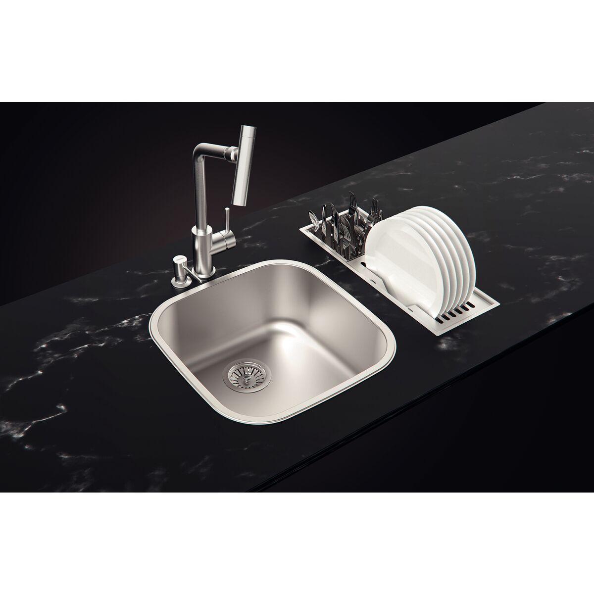 Canal Organizador em Aço Inox Tramontina para Sobrepor Scotch Brite com Acessórios 45x18 cm