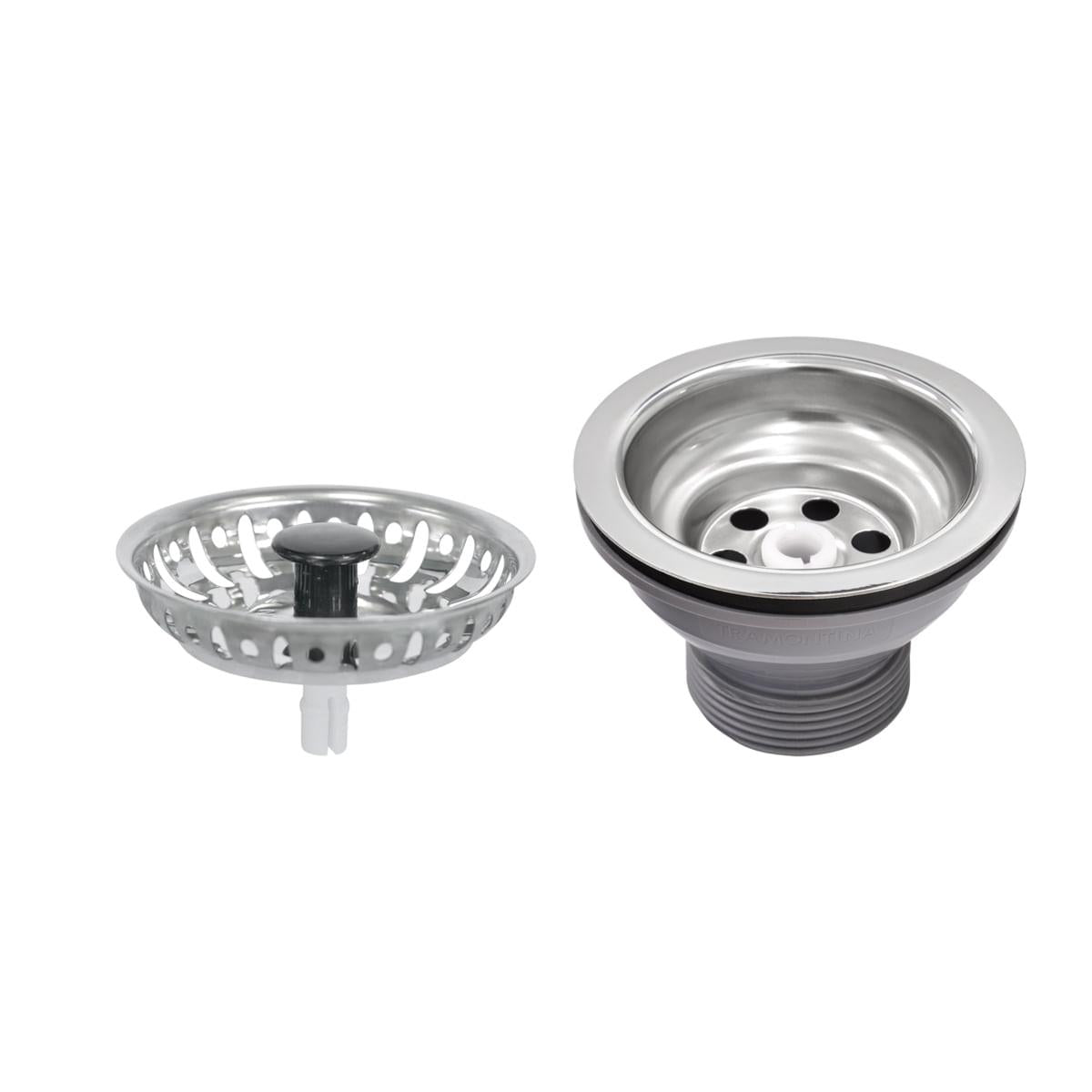 Cuba n.1 Tramontina 47 x 30 x 14 cm Lavínia 47 BL Standard em Aço Inox 430 Polido Com Válvula