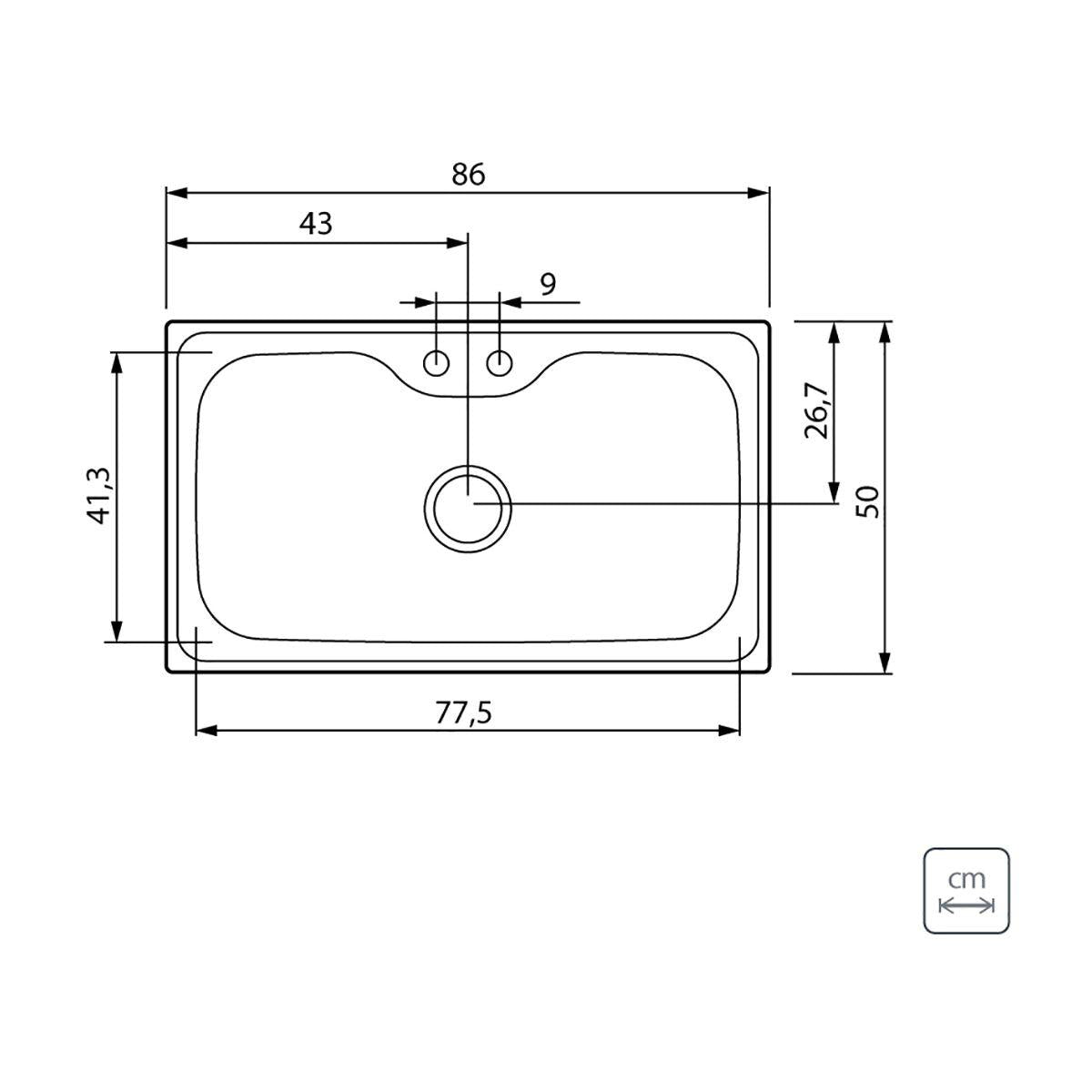 Cuba de Sobrepor Tramontina Morgana Maxi 75 FX 86 x 50 cm Aço Inox com Dosador de Sabão Tábua e Bowl Ralador