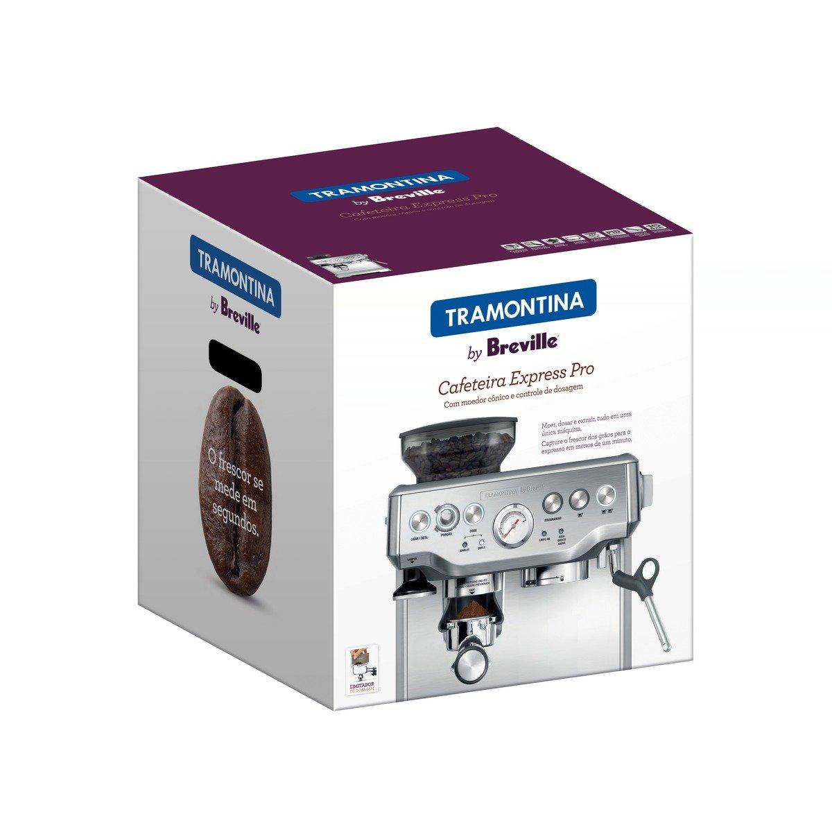 Cafeteira Elétrica Tramontina by Breville Express Pro em Aço Inox com Moedor 2 L 127 V