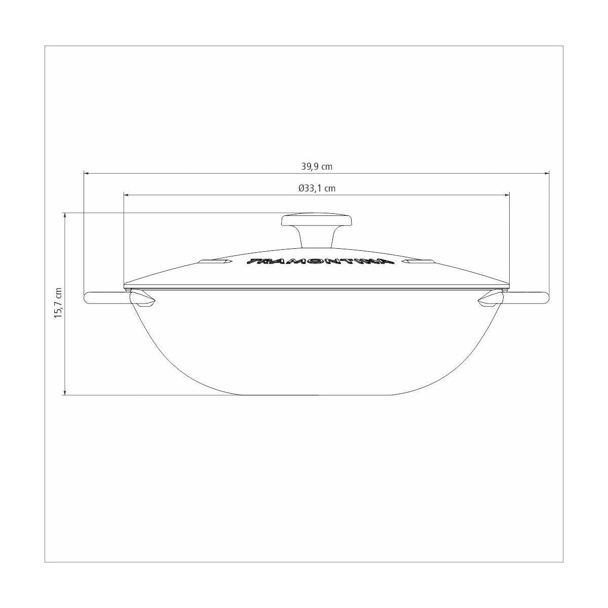 Wok Tramontina Trento em Ferro Esmaltado com Revestimento Interno em Antiaderente Starflon Excellent 32 cm 5 L