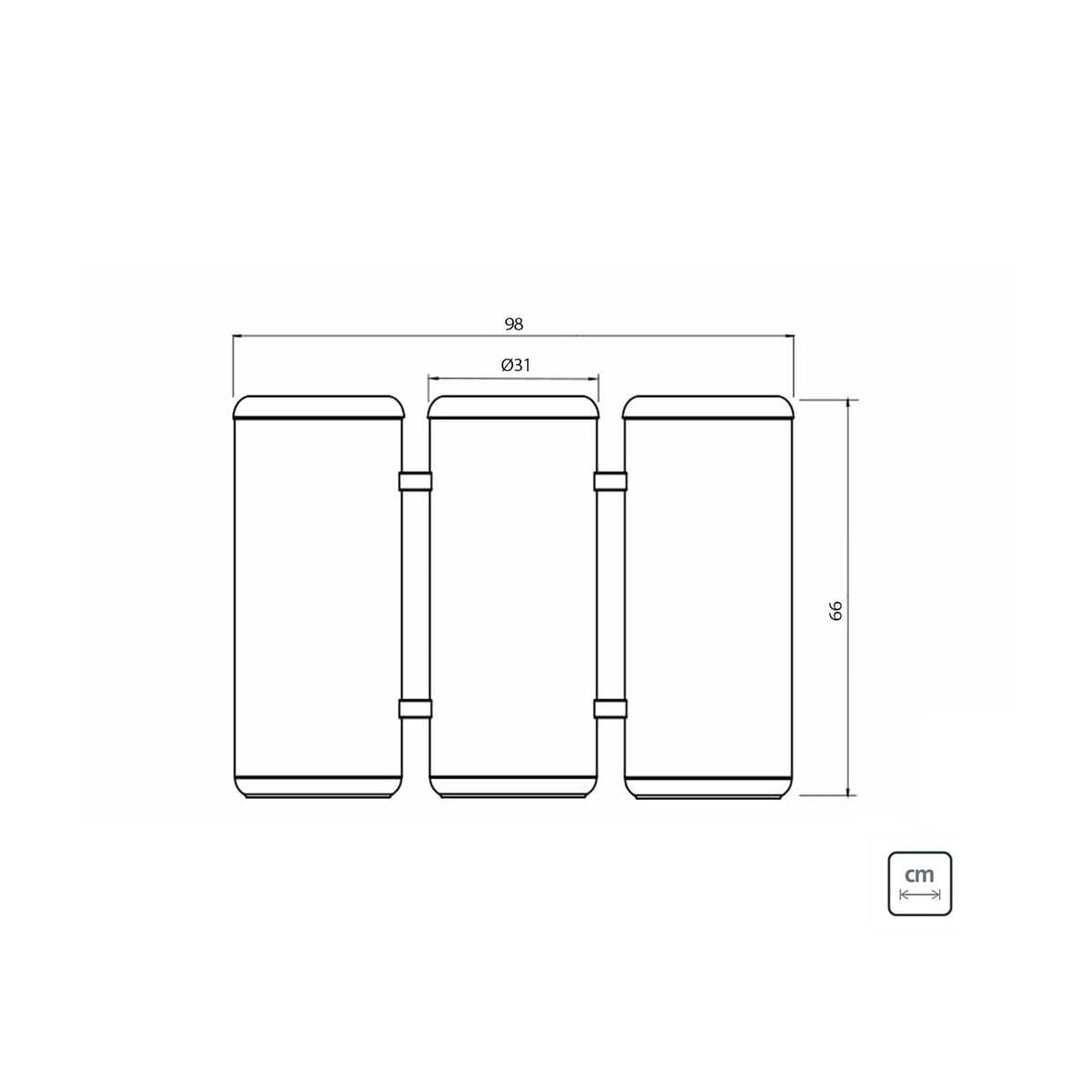 Conjunto de Lixeiras para Coleta Seletiva Tramontina em Aço Inox Polido 3 x 40 L