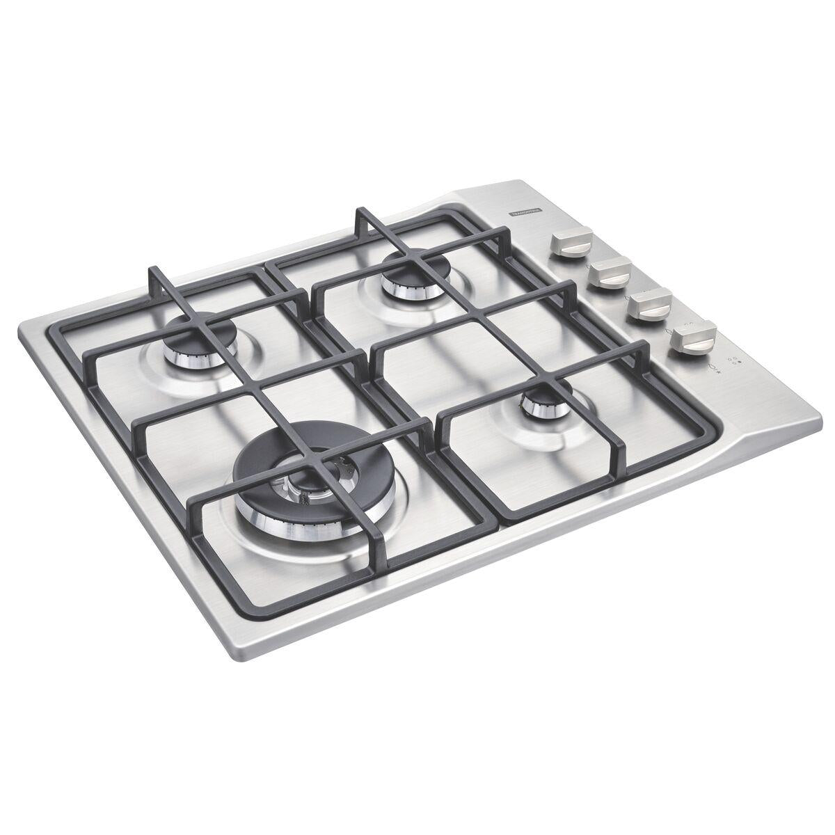 Cooktop a Gás Tramontina Square em Aço Inox Trempes em Ferro Fundido 4 Queimadores