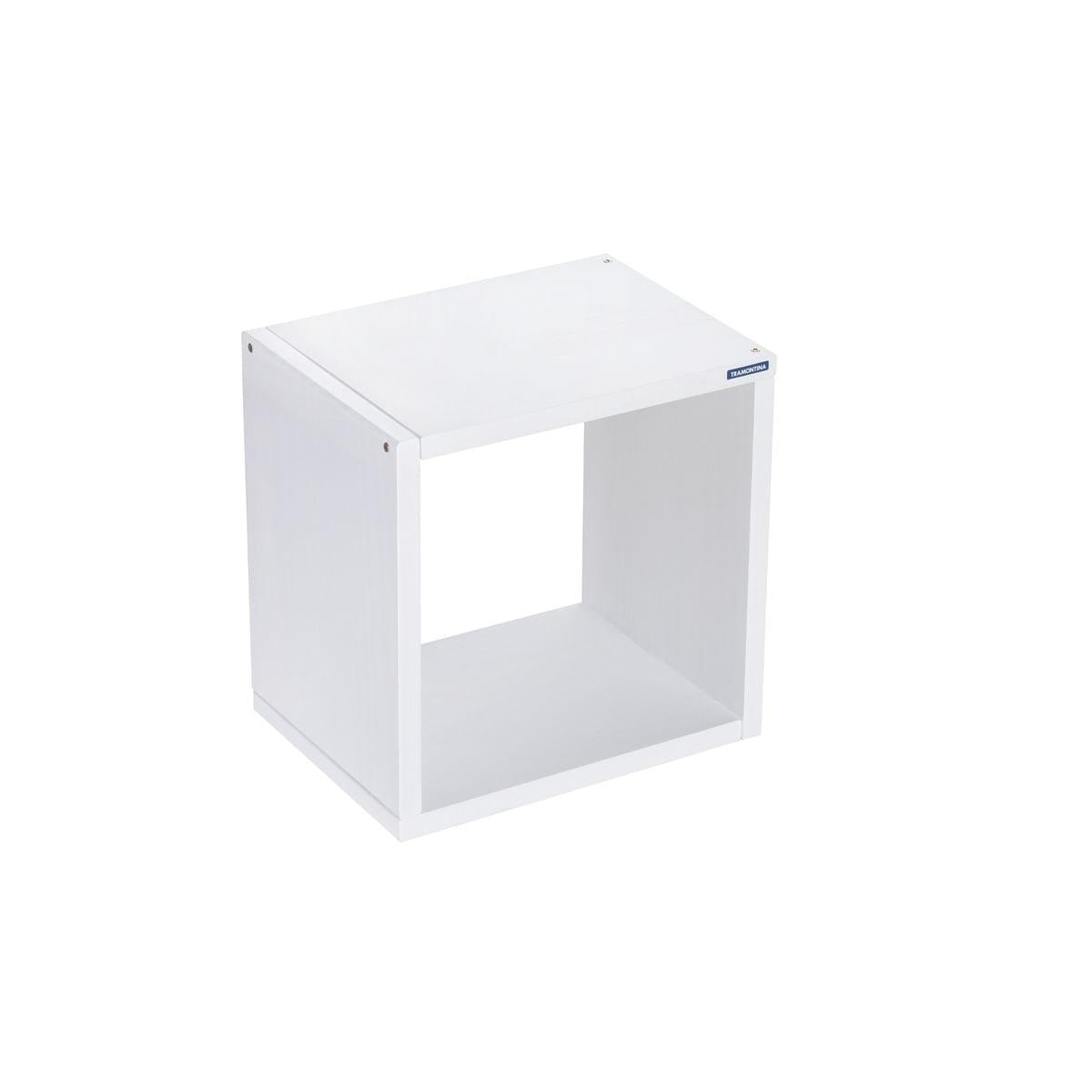 Cubo Tramontina 26 x 26 x 22 cm em Madeira Pinus  Branco