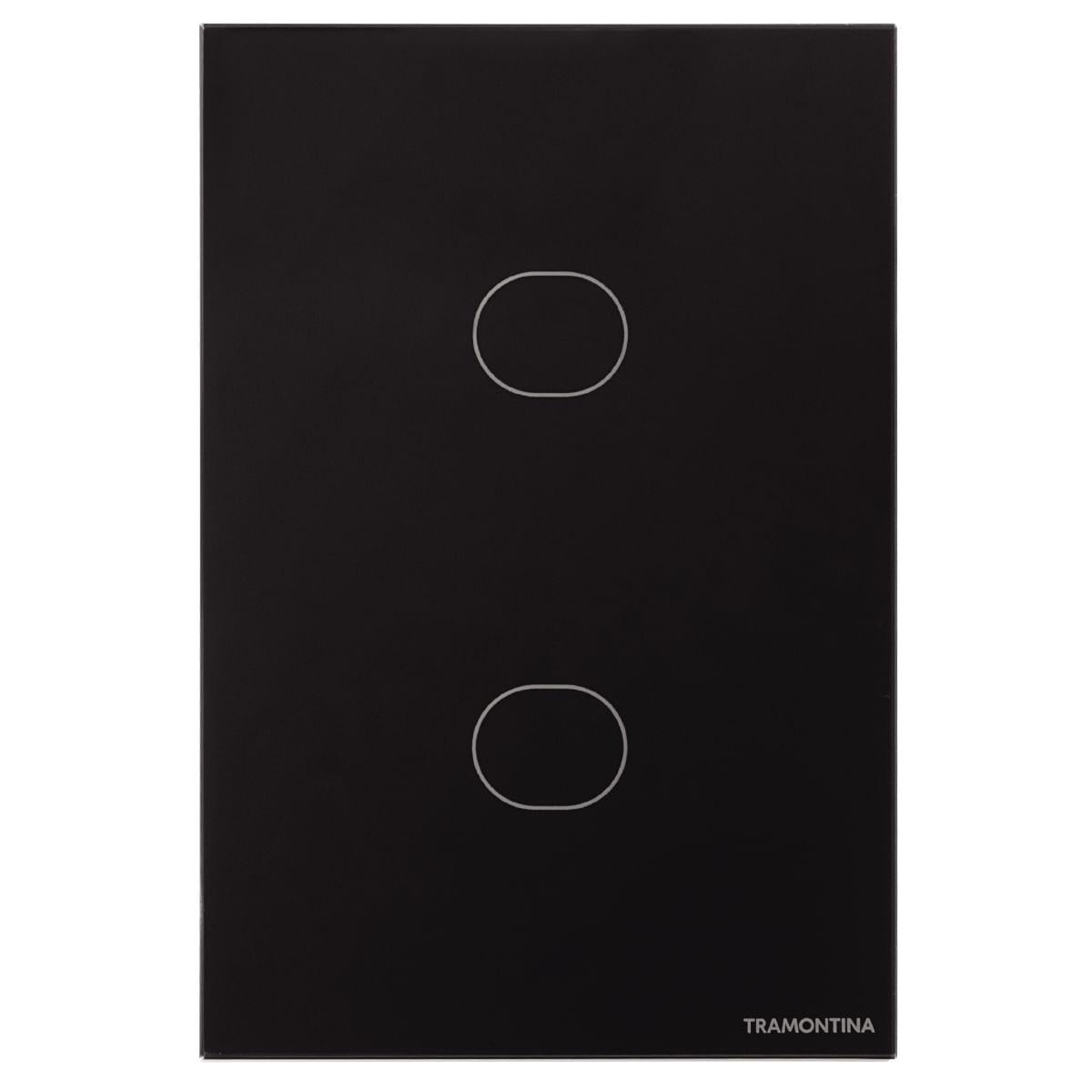 Interruptor Touch Wi-Fi Smart Tramontina Preto com 2 Canais