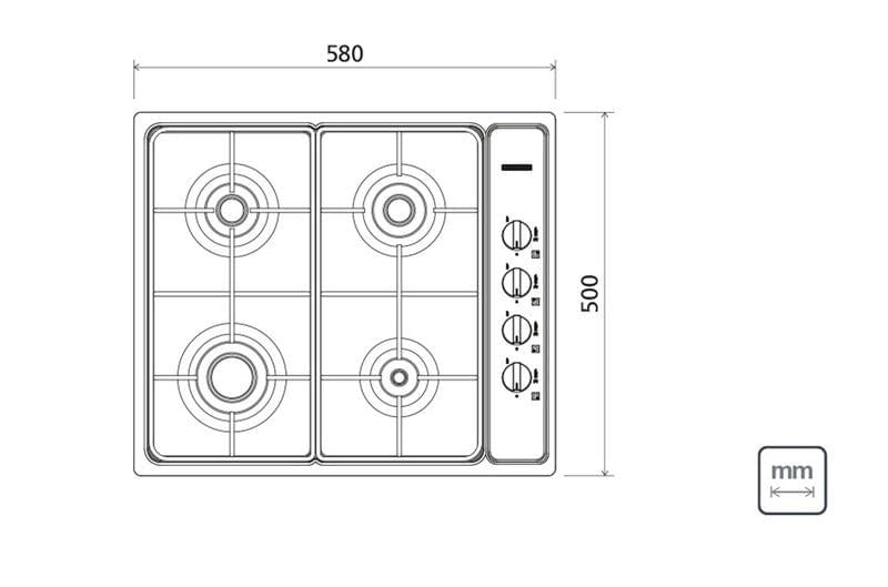 Cooktop Tramontina 4Q Gás Inox Brasil 4GX 60 94701501