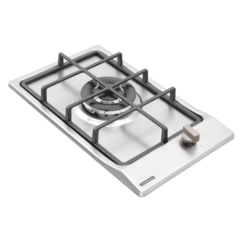 Cooktop a Gás Tramontina Dominó 1GX Tri HE Safestop 30 em Aço Inox e Trempes em Ferro Fundido 1 Queimador