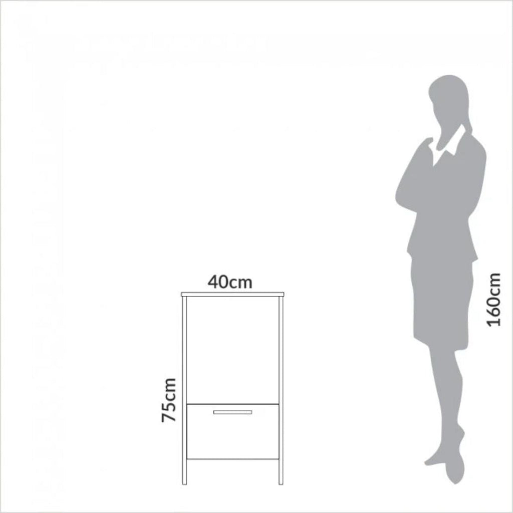 Mesa Auxiliar 1 Gaveta em MDF 40x46x75cm Off White Freijó Dalla Costa