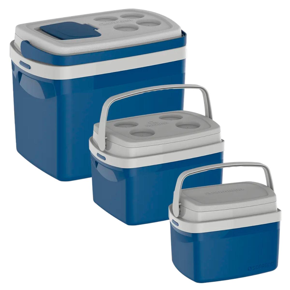 Combo Caixa Térmica Tropical 32L/12L/5L Azul Soprano