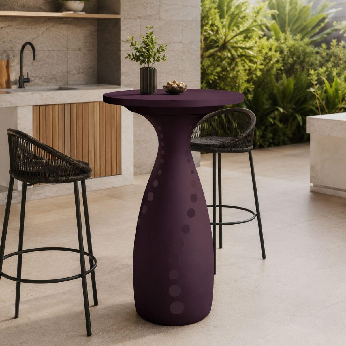 Mesa Alta Tramontina Flut Marrom 65x111 cm em Polietileno