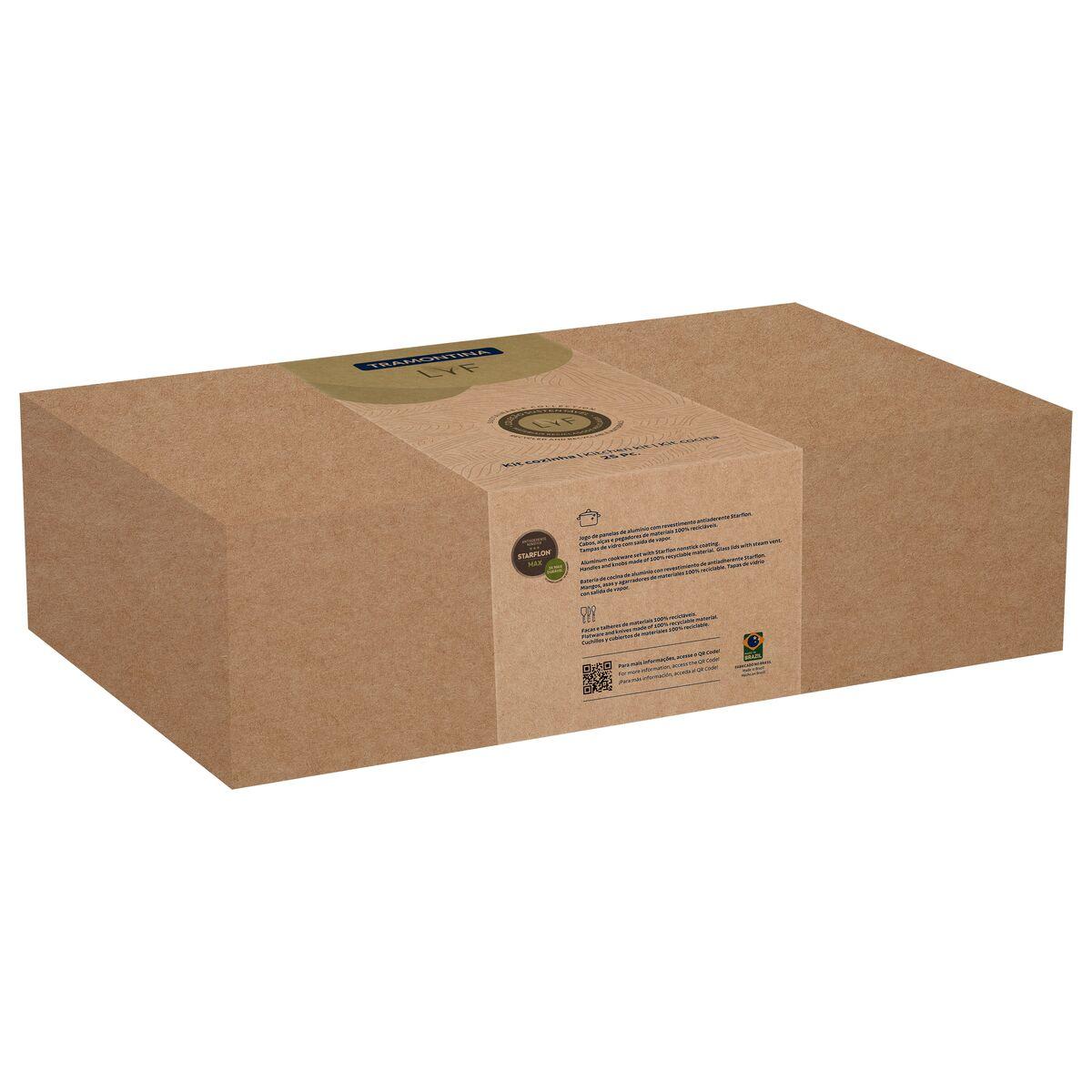Jogo de Panelas Tramontina Sustentável Lyf Verde Natureza Starflon Max 25 Peças