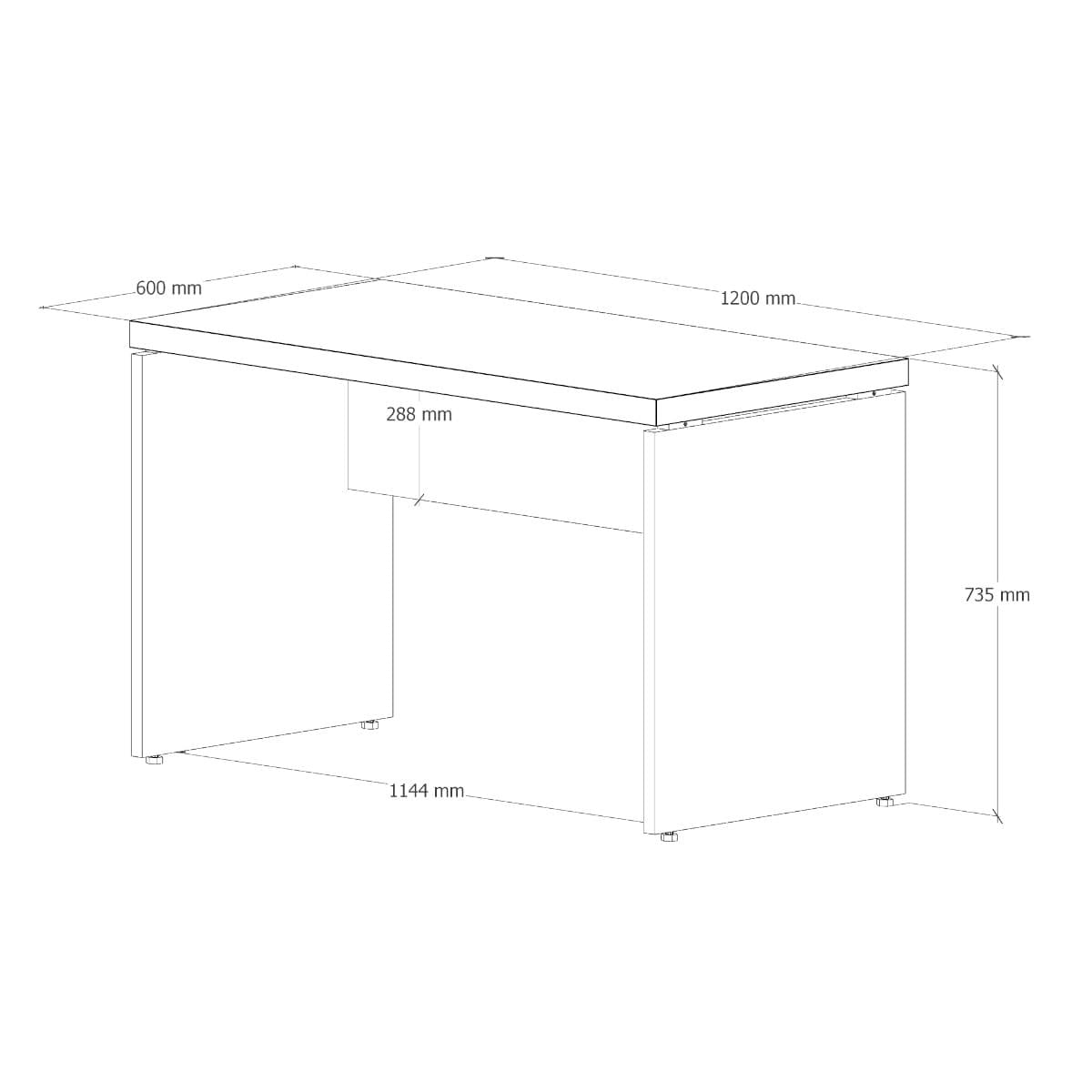 Mesa para Escritório 120x60 cm Nogal Preto Fosco Marin Brasil