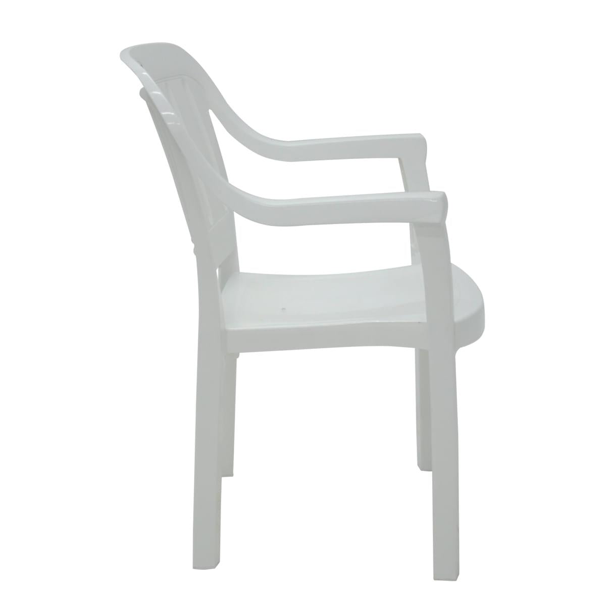 Cadeira Tramontina Miami Branco com Braços Encosto Vertical em Polipropileno