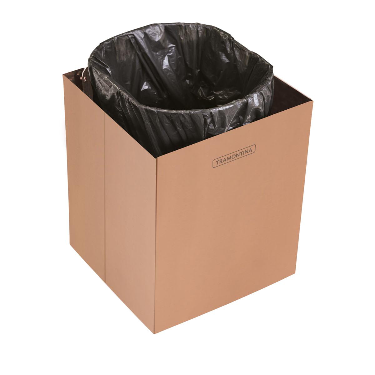 Lixeira Tramontina Luz 4,5 Litros em Inox com Revestimento Rose Gold a Base de Verniz OUTLET