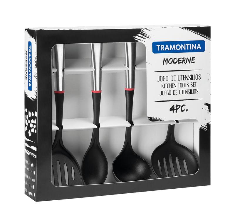 Jogo de Utensílios  NylonAço Inox 4 peças Tramontina 66816710