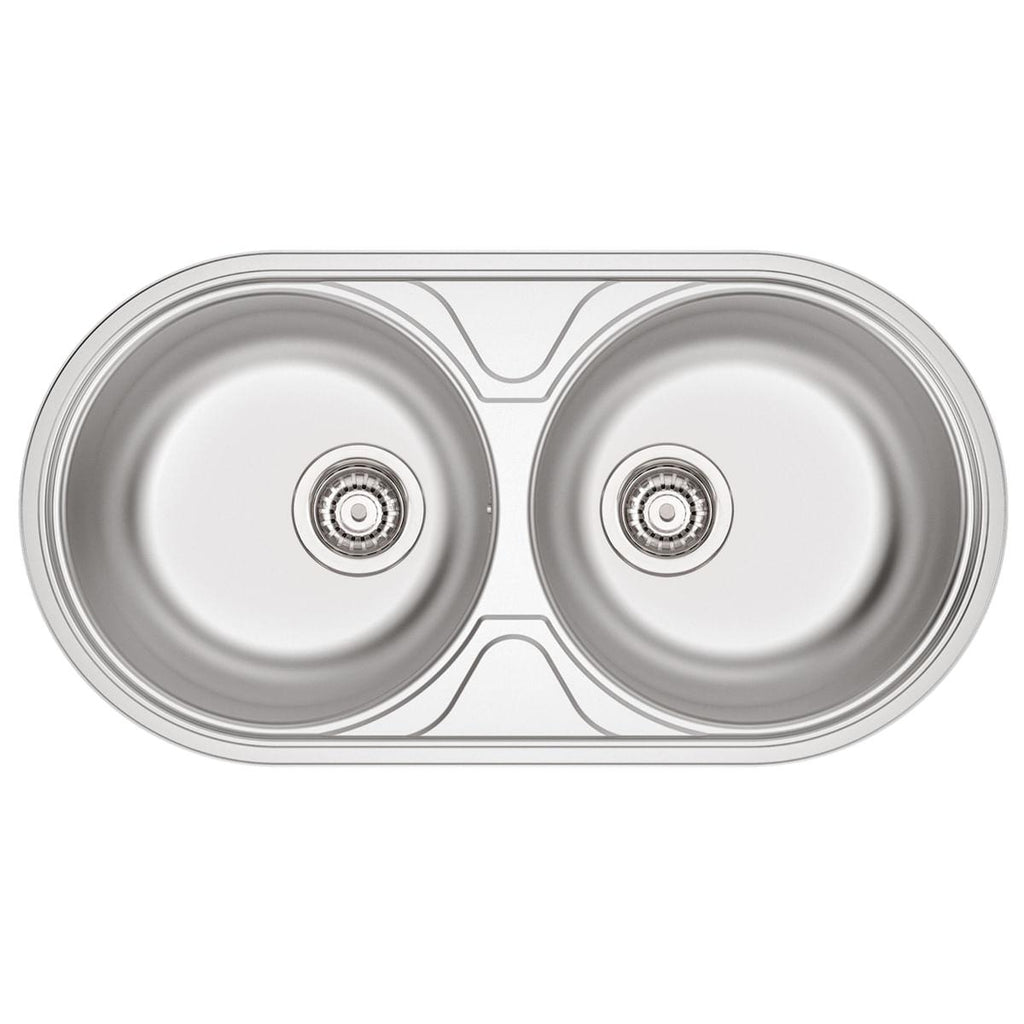 Cuba de Sobrepor Tramontina Luna Duo 2C 36 BS em Aço Inox Acetinado 84 x 44 cm