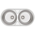 Cuba de Sobrepor Tramontina Luna Duo 2C 36 BS em Aço Inox Acetinado 84 x 44 cm