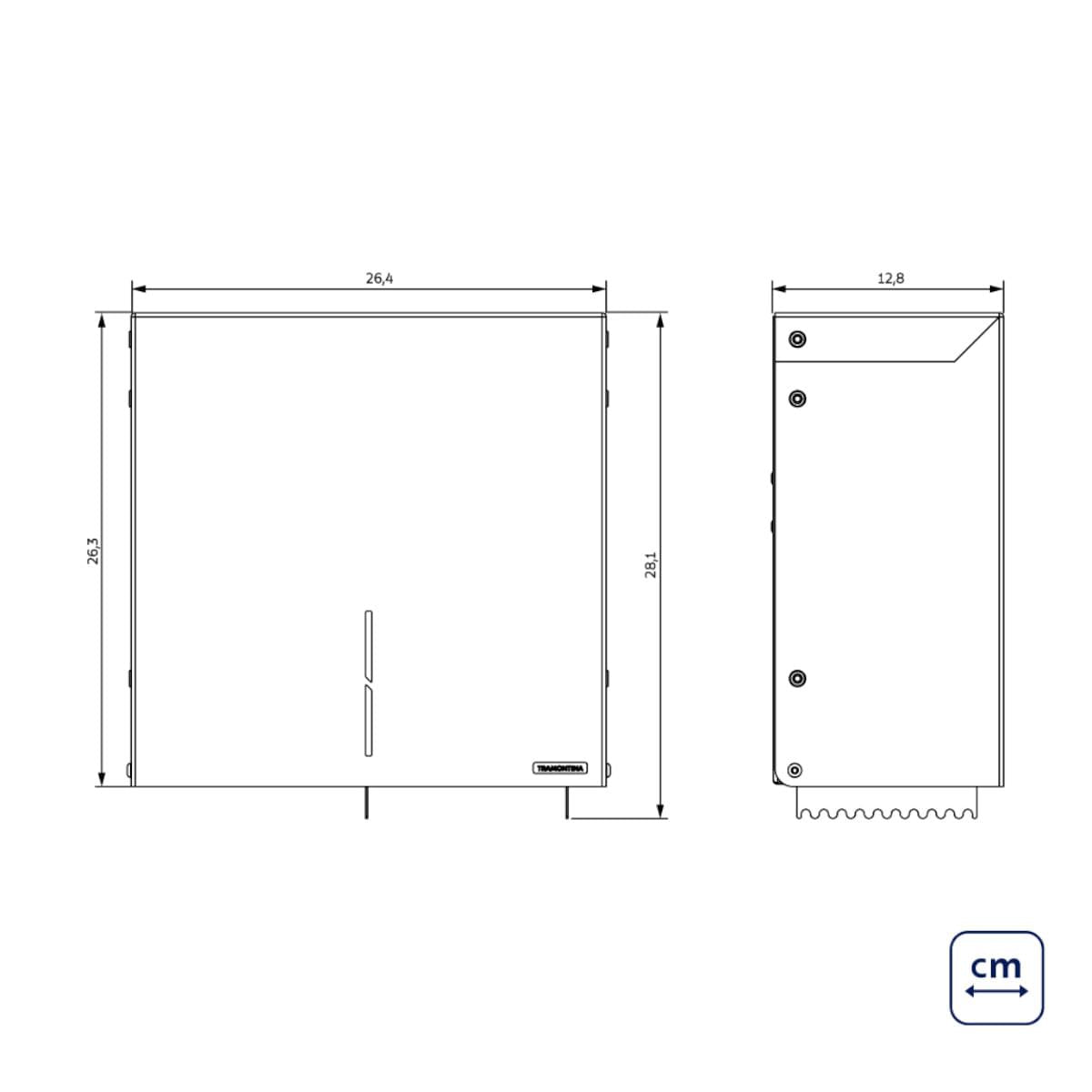Dispenser em Aço Inox para Papel em Rolo Tramontina 26,4x12,8x26,3 cm