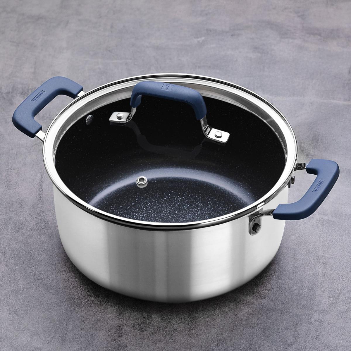 Caçarola Tramontina Romagna Aço Inox Cerâmico Black Stone 24 cm 5,24 L