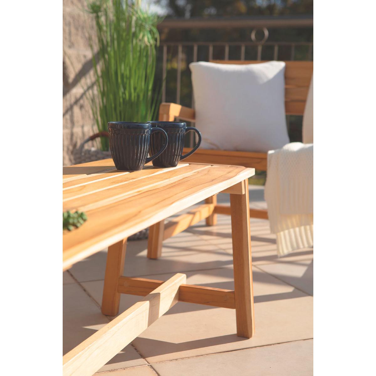 Banco Funcional Verona Tramontina Madeira Teca Verniz Incolor 106 cm