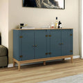 Aparador Colonial 149cm Azul Petróleo 4 Portas Movelbento