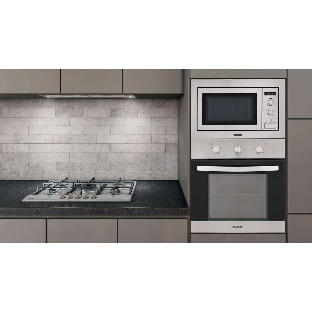 Forno Elétrico Tramontina Inox Basic 60 F3 em Aço Inox e Vidro Temperado Preto com 3 Funções 220 V, 70 L