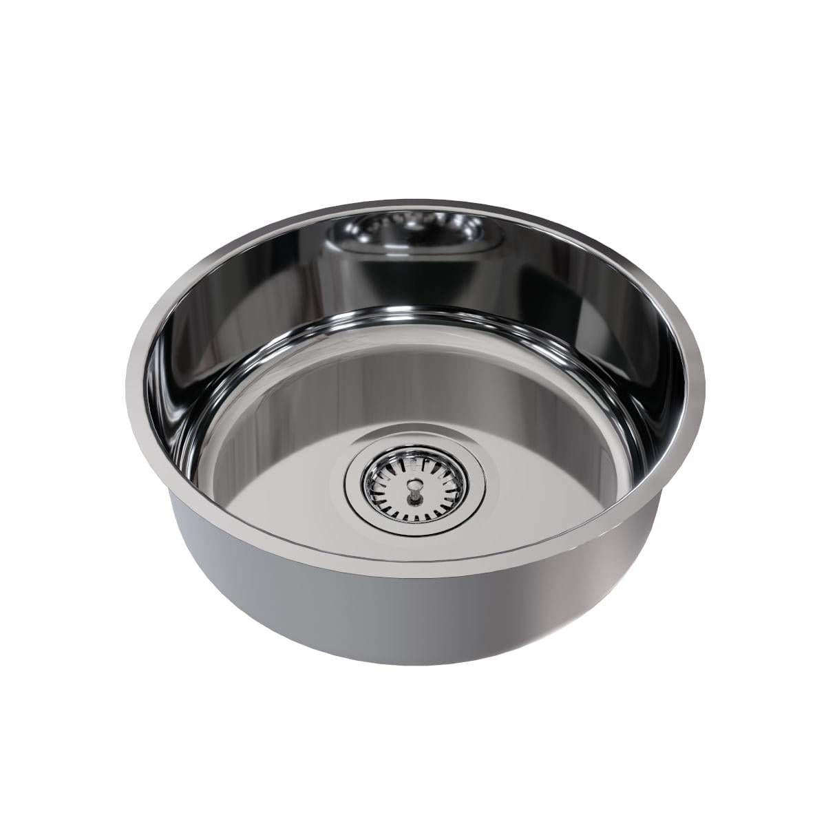 Cuba de Embutir Docol Riva 38x14 cm em Aço Inox Alto Brilho com Válvula