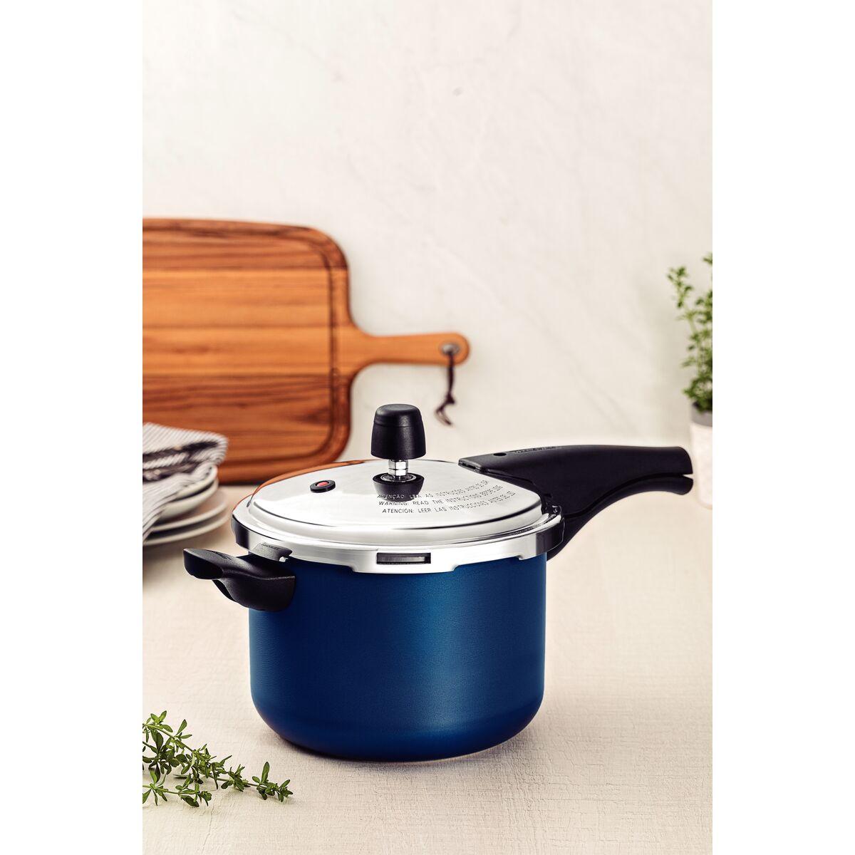 Panela de Pressão Tramontina Vancouver 4,5 L 20 cm Azul em Alumínio Antiaderente Starflon Max