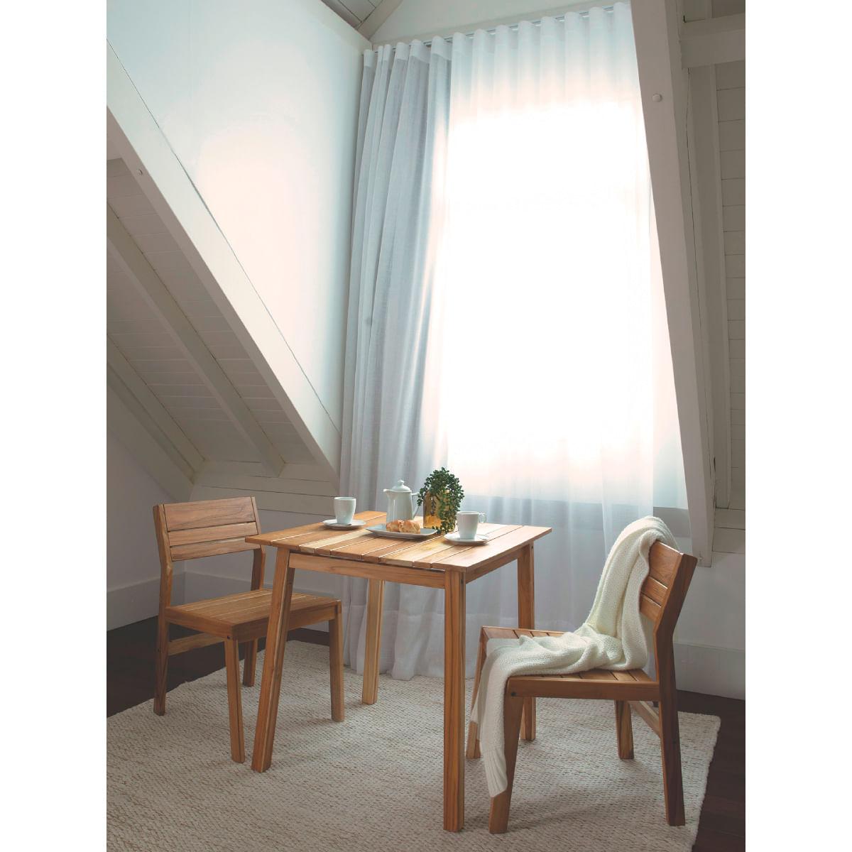 Mesa Quadrada Tramontina Verona em Madeira Teca Verniz 74 cm