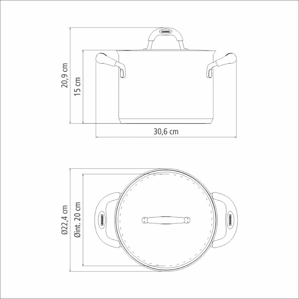 Caldeirão Tramontina Duo Silicone Aço Inox 20 cm 4,5 L