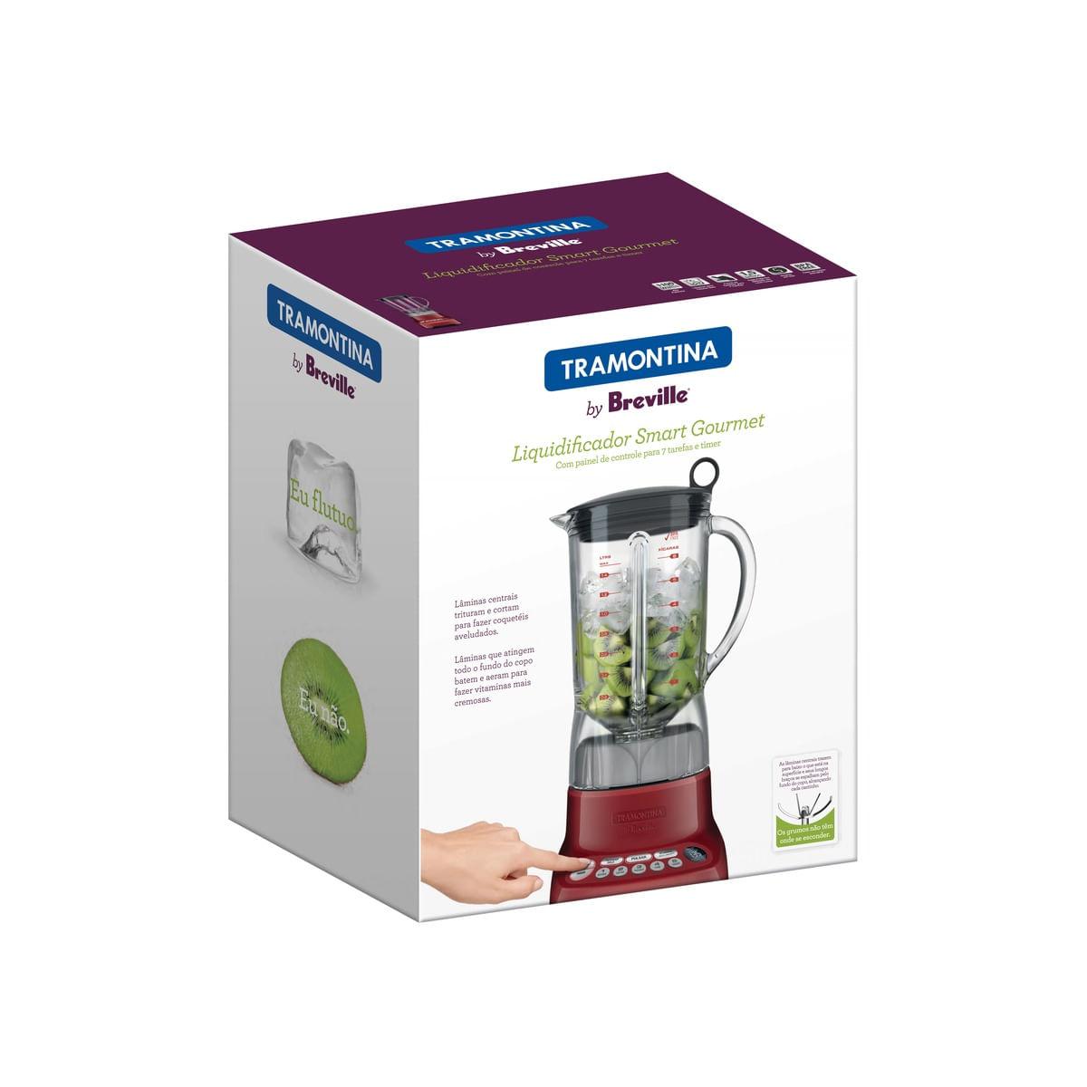 Liquidificador Tramontina Smart Gourmet Vermelho com Copo Tritan 7 Tarefas 1100 W 1,5 L