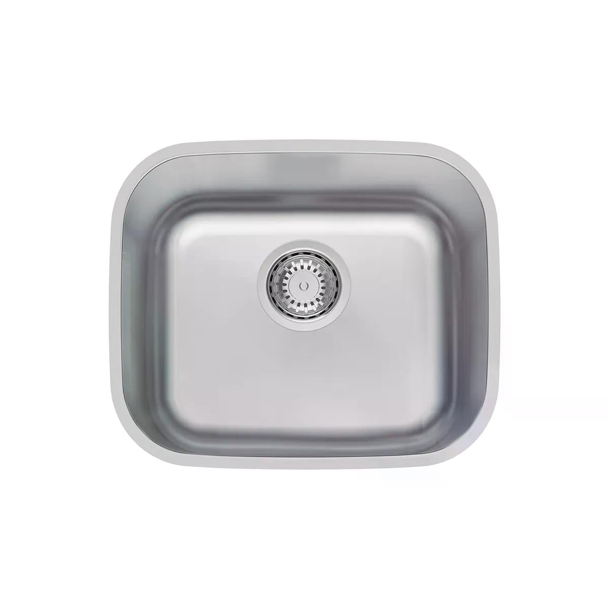 Cuba de Pia Inox Escovado Tramontina Lavínia Plus 40 BL 40 x 34 cm com Válvula 4 1/2 pol